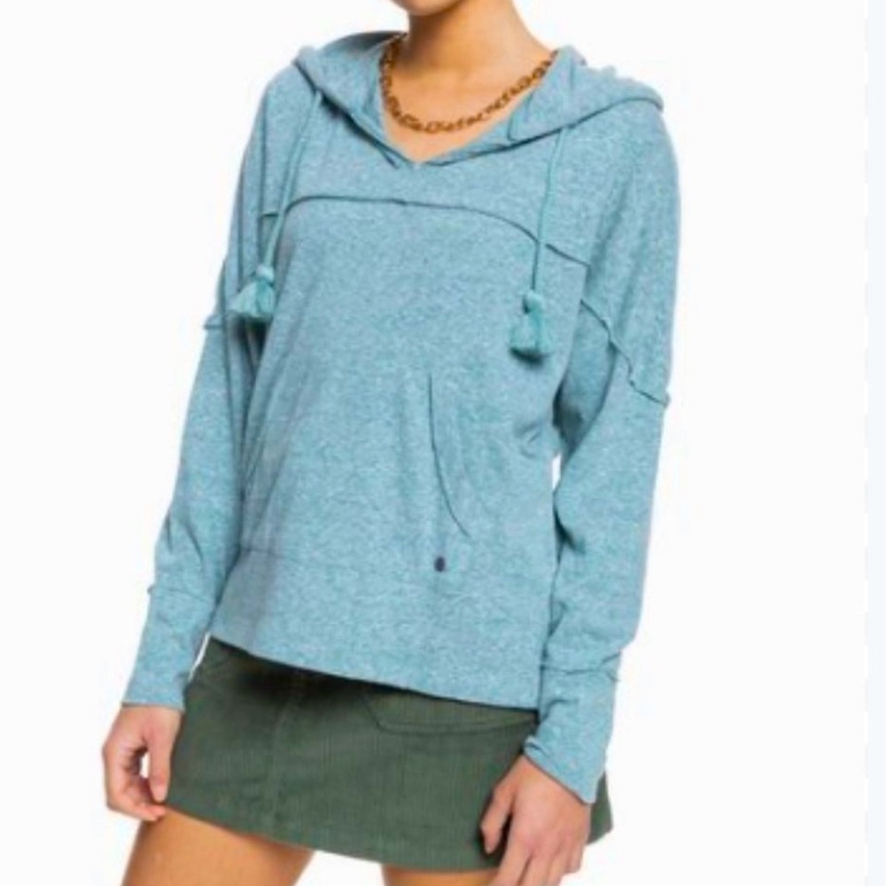 Roxy Hooded Sweatshirt Hoodie Teal Blue Women’s XL